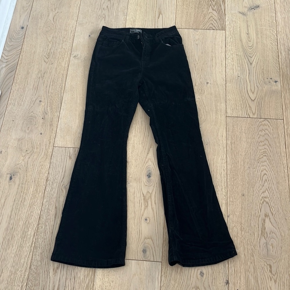 Black velvety flared jeans